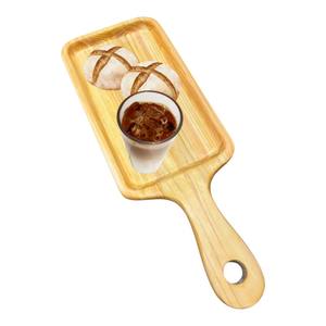 Plateau de service en bois naturel fait à la main, motif rayé esthétique, plateaux en bois pour les designers d'intérieur et le style de la maison - Product Image 6