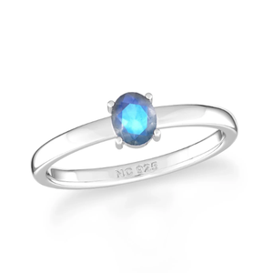 Bague empilable en argent sterling 925 serti de broches Labradorite pierre précieuse poire forme ronde et ovale à la mode à la mode unisexe - Product Image 1