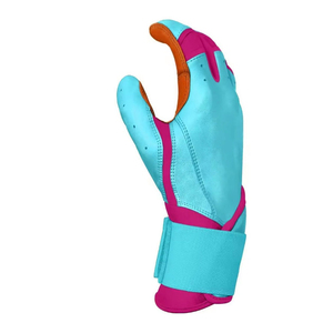 Guantes de Bateo de Béisbol y Sóftbol para Adultos, Cómodos, con Puño Largo, de Poliéster, Ambidiestros, Azul y Negro, Cierre de Correa, Secado Rápido - Product Image 6