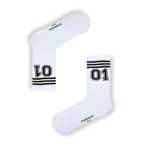 Lot de 7 paires de chaussettes de sport athlétiques mi-mollet pour hommes/femmes, motif personnalisable, antibactériennes numériques, pour l'automne - Product Image 2