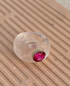 Natural Crystal Quartz Gemstone <b>Ring</b> Beautiful Statement <b>Ring</b> Unique Hand Carved Crystal Quartz Jewelry <b>For</b> Women And <b>Men</b> - Product Image 4