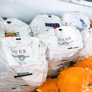 เสื้อยืดไหล่ตกสำหรับผู้ชายและผู้หญิง,เสื้อยืดไม่มีลายพิมพ์โลโก้ที่กำหนดเองได้ - Product Image 2