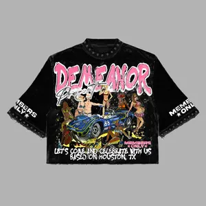 Womens Stone Embroidery Crop Tees <b>Gothic</b> Graphic <b>Men</b> Hip Hop Print Long Sleeves T <b>Shirts</b> Cotton Loose Tops - Product Image 3