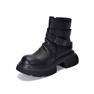 Bottes en cuir pour femmes à talon aiguille et bout pointu, style western, brodées, bottes de neige en cuir pour femmes - Product Image 4