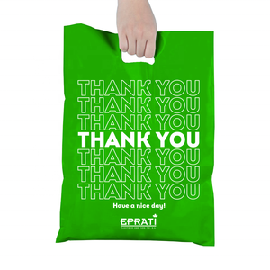 Sacs de courses en plastique personnalisés imprimés, renforcés, découpés à la forme, avec poignée, vente en gros - Product Image 4