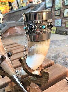 CUSTOMIZED HORN Tradition Quality Natural Real Horn Handmade Viking Drinking Horn with Best Quality Made by Export From India - Product Image 4