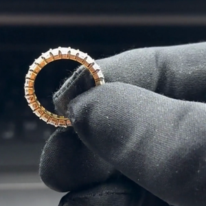 Bracelet d'éternité pour femme incolore 2x4mm Radiant Cut Lab Grown Diamond Ring Matching Band Gold - Product Image 2