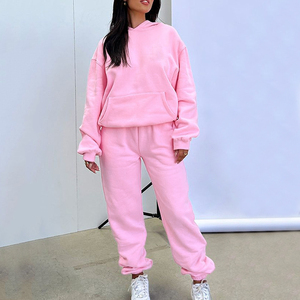 Custom Logo Unisex Winter Short Sweatsuits 350 Gsm Fleece Organic Cotton Jogger 2 Piece Sweatpants Hoodie <b>Set</b> Women Men - Product Image 2