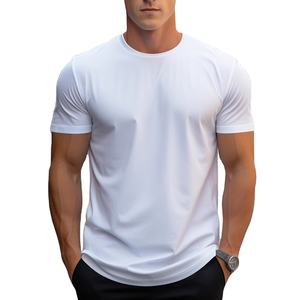 T-shirt surdimensionné 100% coton de couleur unie pour hommes, décontracté, respirant, col rond, manches courtes, été - Product Image 1