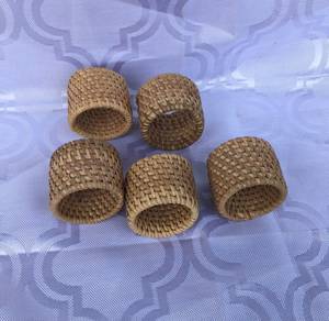 Ronds de serviette, ronds de serviette en rotin, ronds de serviette en osier, décor de table - Product Image 2