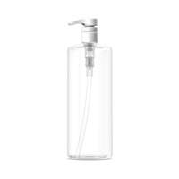 Distributeur rechargeable de bouteille de pompe en plastique PET carré de 1000ml pour l'emballage cosmétique liquide de shampooing Lotion savon usine du Vietnam