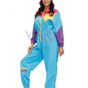 Conjunto cortavientos de 2 piezas atractivo de alta calidad para mujer para invierno logotipo personalizado y chándales de colores de contraste OEM - Product Image 4