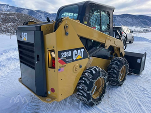 2017 Caterpillar 236D Skid Steer Loader 74HP Compact <b>Wheel</b> Loader with front mount snow blower For Sale - Product Image 3