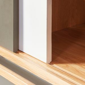 ตู้ไม้สักทึบที่มี2ประตูบานเลื่อนและ<span class=keywords><strong>3</strong></span>ลิ้นชักและไม้ธรรมชาติ - Product Image 4