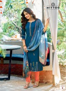 Nouvel ensemble élégant Maruti Fashion : Kurti, pantalon et dupatta en viscose tissée imprimée numériquement pour femme, idéal pour les mariages - Product Image 3