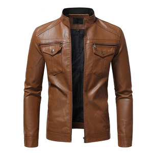 Chaqueta de Cuero Genuino para Hombre, Estilo Slim Fit, Chaqueta de Cuero Personalizada para Hombre, Gran Venta - Product Image 1