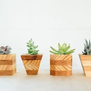 ARTESANÍA maceta de madera Wishing Well maceta decoración de jardín de patio trasero macetas de madera creativas macetas de flores de corteza jardín - Product Image 6