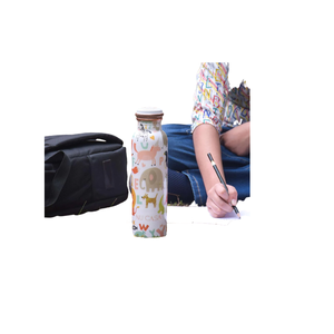 Bouteille d'eau en cuivre de table émail imprimé personnalisé inde bouteilles en cuivre pur bouteilles de boisson spéciales pour accessoire de cuisine - Product Image 1