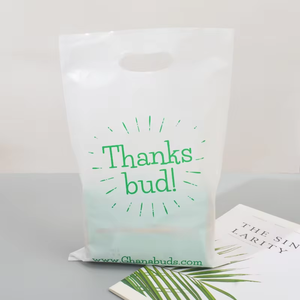 Vente en gros de sacs à provisions de transport en plastique PEHD/PE-BD personnalisés avec poignée d'emballage à gousset découpé avec logo pour emballage alimentaire prêt pour la vente au détail - Product Image 2