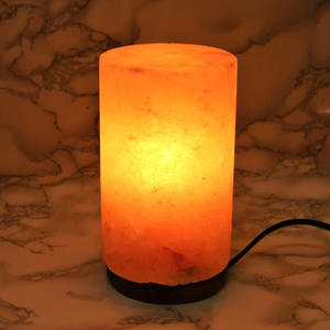 GMP vérifié organique cylindre complet lampe au sel de l'Himalaya sculpté cordon électrique ampoule décoration de la maison sculpture artisanat naturel - Product Image 5