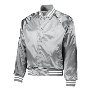 90s Inspired Satin <b>Varsity</b> <b>Jacket</b> for Youth Casual <b>Vintage</b> Sports-Inspired Design Snap Buttons Embroidered Techniques Dyed - Product Image 4