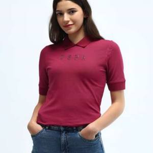 เสื้อยืดคอวีแบบลำลองสำหรับผู้หญิงสำหรับฤดูร้อนเสื้อกีฬาสีพื้นเสื้อยืดระบายอากาศออกแบบได้ตามต้องการ - Product Image 6