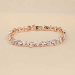 Classic Lab Grown Diamond Circle Link <b>Bracelet</b>-1.35 Carat Sterling Silver/Platinum/<b>Gold</b> Options VS Clarity Yellow/White/<b>Rose</b> - Product Image 1