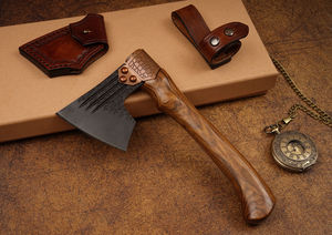 Wholesale Customized OEM ODM Cutlery Factory Multifunctional Outdoor Tools Portable High Carbon Steel Forged Long Wooden Handle - Product Image 6