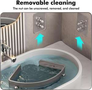 Box doccia a prezzi accessibili senza Punch, Organizer da bagno in plastica autoadesivo con Design a prova di ruggine - Product Image 5