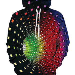 เสื้อฮู้ดพิมพ์ลายทอผ้าทรงหลวมสำหรับผู้ชาย สวมใส่สบาย ดีไซน์ทันสมัย ผ้าเนื้อนุ่ม ทนทาน สไตล์ลำลอง สตรีทแวร์ แฟชั่นทันสมัย - Product Image 2