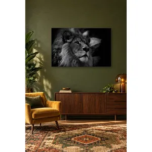 Impression sur toile en noir et blanc de Fida Young Lion Looking Up - Product Image 4