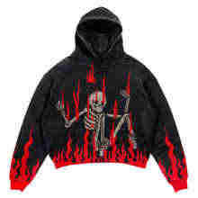 Sudadera con capucha lavada con ácido desgastada para hombre de talla grande vintage personalizada recortada con gráfico de gran tamaño y borde cortado con dobladillo crudo-XL - Product Image 4