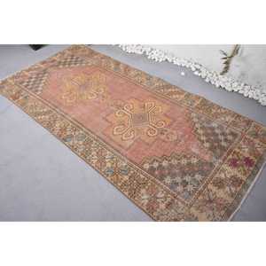 3.8x8.4 ft Vintage Rug, <b>Red</b> Floral Turkish <b>Wool</b> Rug - Product Image 4