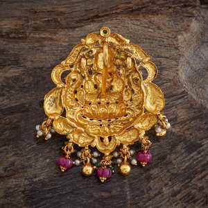 จี้พระเครื่องเงินทำมือ 179614 เครื่องประดับเสริมสิริมงคล ประดับด้วยเทอร์ควอยซ์ เพชร ไข่มุก ลายผีเสื้อสีทอง เหมาะสำหรับเป็นของขวัญ - Product Image 3