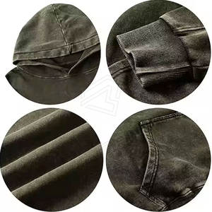 Sudaderas con capucha de peso pesado, ropa de calle de gran tamaño, jersey de talla grande para hombre, venta al por mayor, sudaderas térmicas con estampado de hojaldre, sudaderas con capucha para hombre - Product Image 5