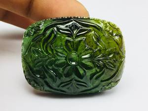 Royal Bloom Green <b>Tourmaline</b> Flower Carved Stone With Premium Detailing Exclusive Craftsmanship And A Classic Luxury Gorgeous - Product Image 2
