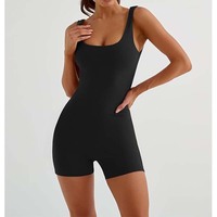 Combinaison moulante en satin pour femme avec logo personnalisé, effet ventre plat, coupe ajustée, vente en gros, décontractée, pour entraînement, yoga, écologique