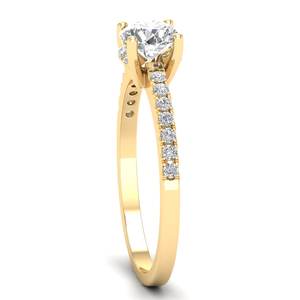 Bague de fiançailles REYES avec diamant de laboratoire certifié IGI, taille ronde, 0,85 carat, en or jaune 14K plaqué rhodium HPHT CVD - Product Image 3