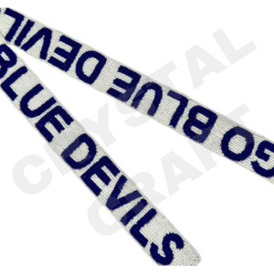 Go Blue Devils personalizado oro blanco semilla bolsa de cuentas correas 'Hook Em Horns' accesorio de moda correa de monedero con cuentas - Product Image 1