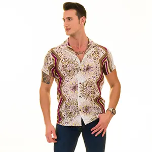 OEM/ODM moda organik pamuk poli erkekler giymek gömlek tasarım Hawaiian tatil plaj gömlek kısa kollu gömlek ile türkiye'de yapılan
