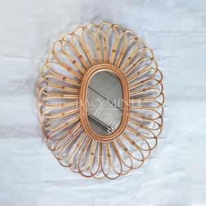 Espejo colgante de pared de ratán Natural Sun estilizado para decoración de habitación de guardería decoración del hogar Decoración de pared - Product Image 2