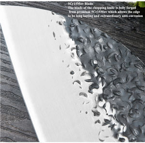 Mejor calidad hecho a mano 8 pulgadas forjado Acero inoxidable serbio cocina Chef Chop carne Cleaver Metal personalizado ODM OEM al por mayor - Product Image 5