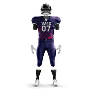 Uniformes de football américain pour hommes adultes personnalisés, maillots et shorts 100% polyester, respirants, séchage rapide, antibactériens, anti-UV - Product Image 4