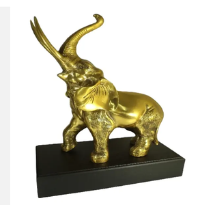 Elegante Figura de Elefante Moderna de Latón Macizo Dorado Antiguo |   Artesanía Decorativa Hecha a Mano para Decoración del Hogar y Comercial - Product Image 4