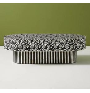 Table basse en incrustation d'os et de nacre indienne Personnaliser la taille et le design Table basse en incrustation d'os Table en incrustation d'os de luxe - Product Image 4