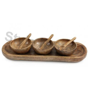Set de snack Bol en bois avec serveur Set avec cuillère - Product Image 1