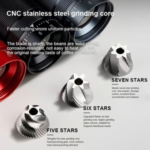 เครื่องบดกาแฟมือ<span class=keywords><strong>หมุน</strong></span>แบบพกพาขนาดเล็ก รุ่น BurrAl-Alloy 420 ทำจากไทเทเนียมเคลือบทอง ปรับระดับได้ 60 ระดับ - Product Image 5