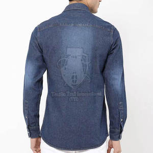 บริการ OEM เสื้อเชิ้ตยีนส์แขนยาวคุณภาพสูงสำหรับผู้ชาย / ผลิตเสื้อเชิ้ตยีนส์ผู้ชายแบบสั่งทำพิเศษ ทรงพอดีตัว สวมใส่สบาย - Product Image 2