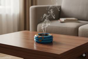 Brûleur de Oud arabe fabriqué à la main en bois d'acacia et résine religieux Ramadan cadeau Bakhoor support pour la décoration intérieure et l'utilisation de parfum - Product Image 2