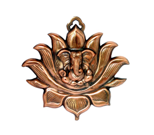 Lotus Pattern Metal Ganesha Idol Estatua colgante de pared para Diwali Decoración de pared Decoración de puerta o Idea de regalo - Product Image 1
